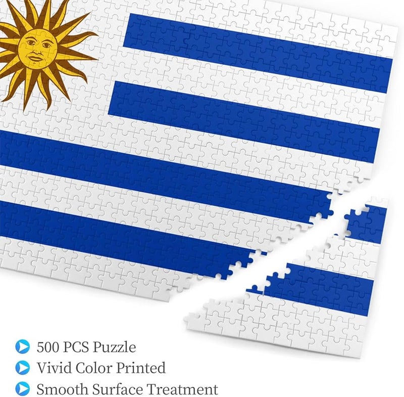 أوروغواي علم 500 قطعة لغز للأشخاص البالغين ديكور المنزل 20.4 × 15 بوصة - Image 2